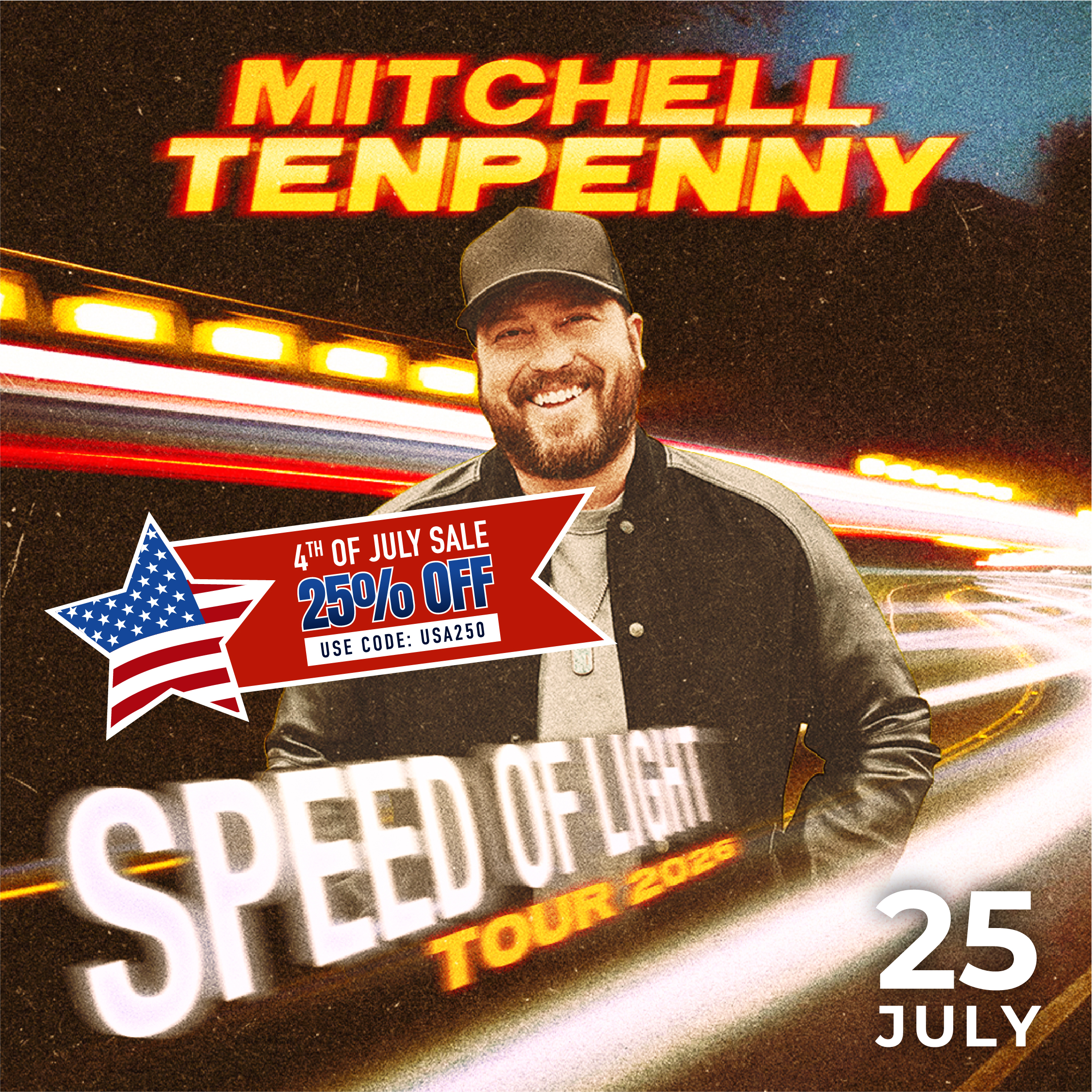 mitchell tenpenny speed of light tour Fourth of July sale